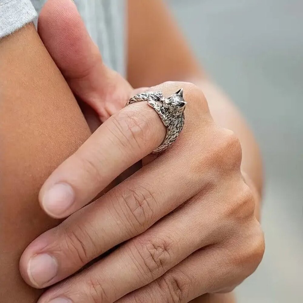Vintage ring with a cat - Picture 7 of 7